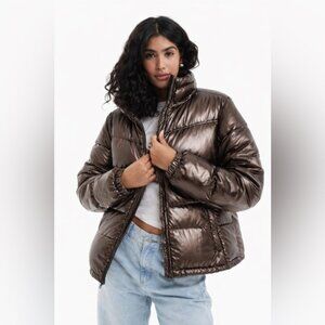 Columbia Limited Edition Down Filled Floral puffer Jacket coat Brown warm large